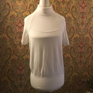 WHBM short sleeve turtle neck with sheer top. NWOT